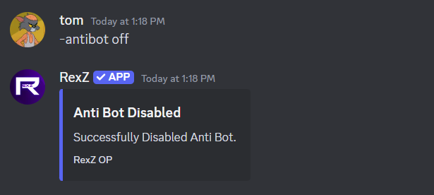 Antibot off