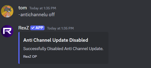 antichannel update off