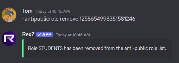 antipublic role remove