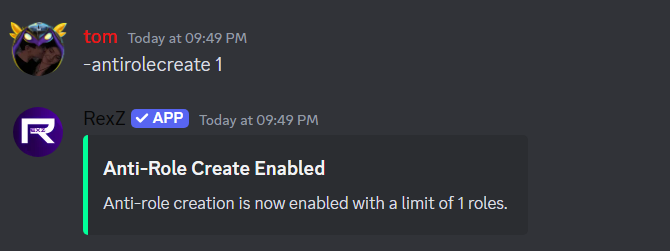 antirole create limit
