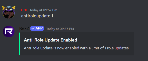 antirole update limit